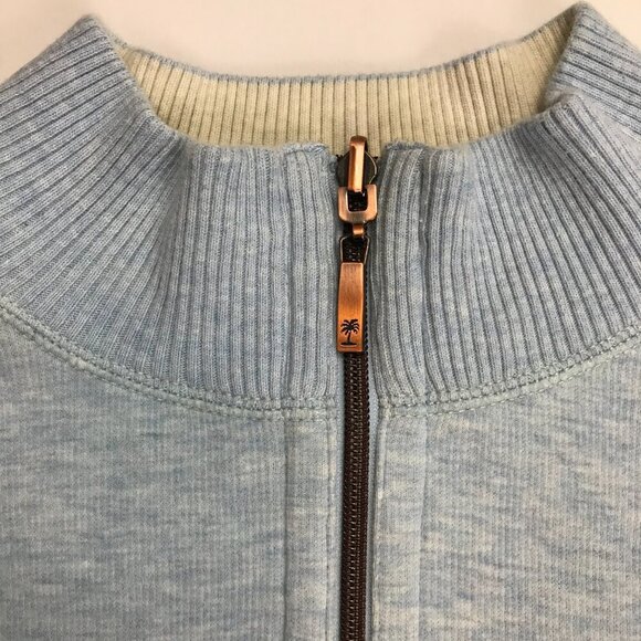 Tommy Bahama Men Zip Blue Cotton XL Pullover - Picture 2 of 6